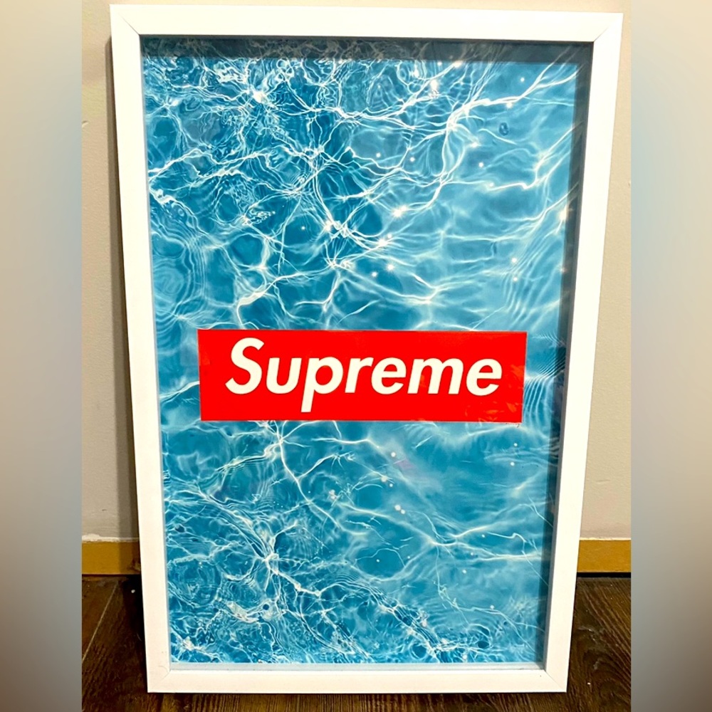 Supreme x Oliver Gal Box Logo Watermark Shadow Box Framed Wall Art Decor 16x24